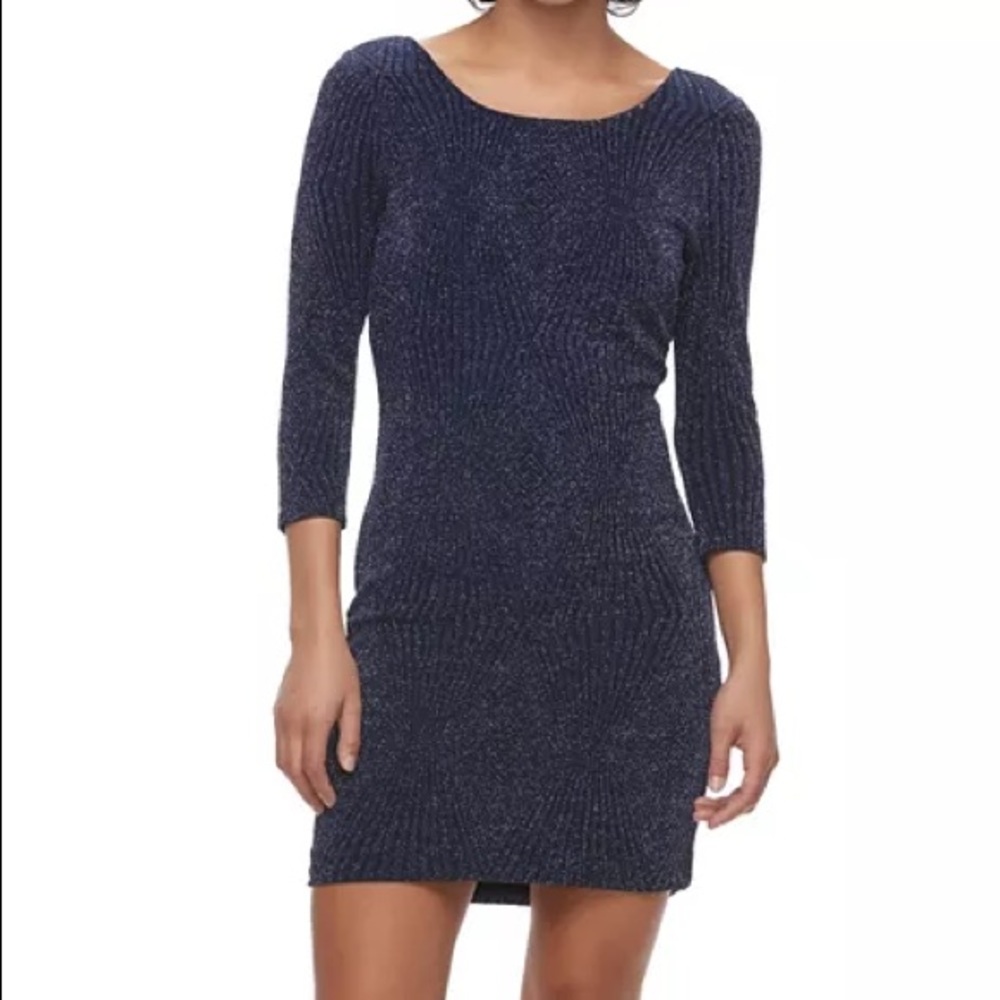 Blue Long Sleeve Dress